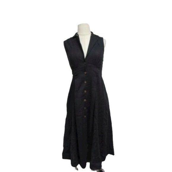 NWOT FREE PEOPLE BLACK ISOLA MIDI DRESS sz S - Picture 4 of 5